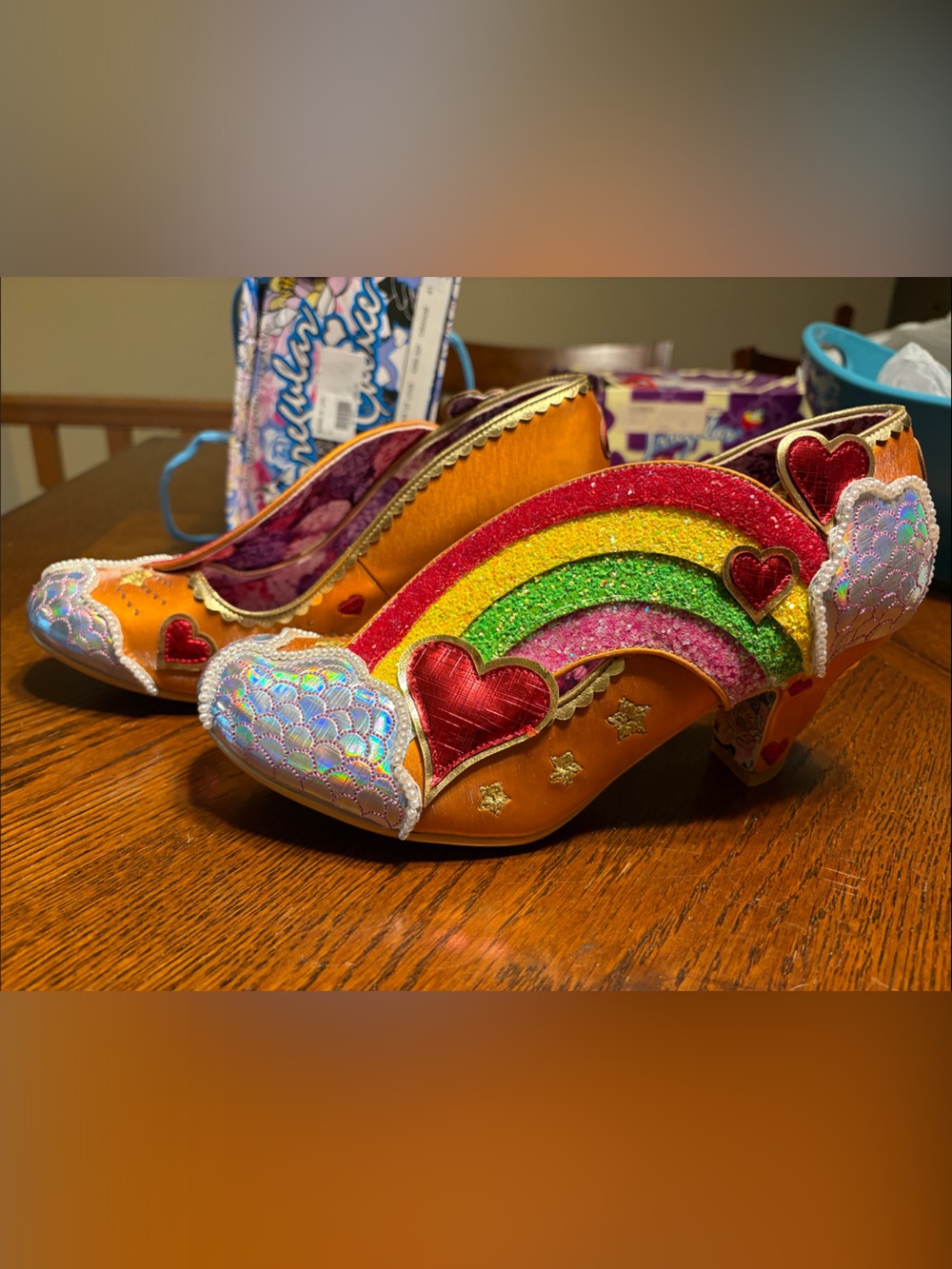 Glitter Rainbow Summer Of Love-orange size 41/10